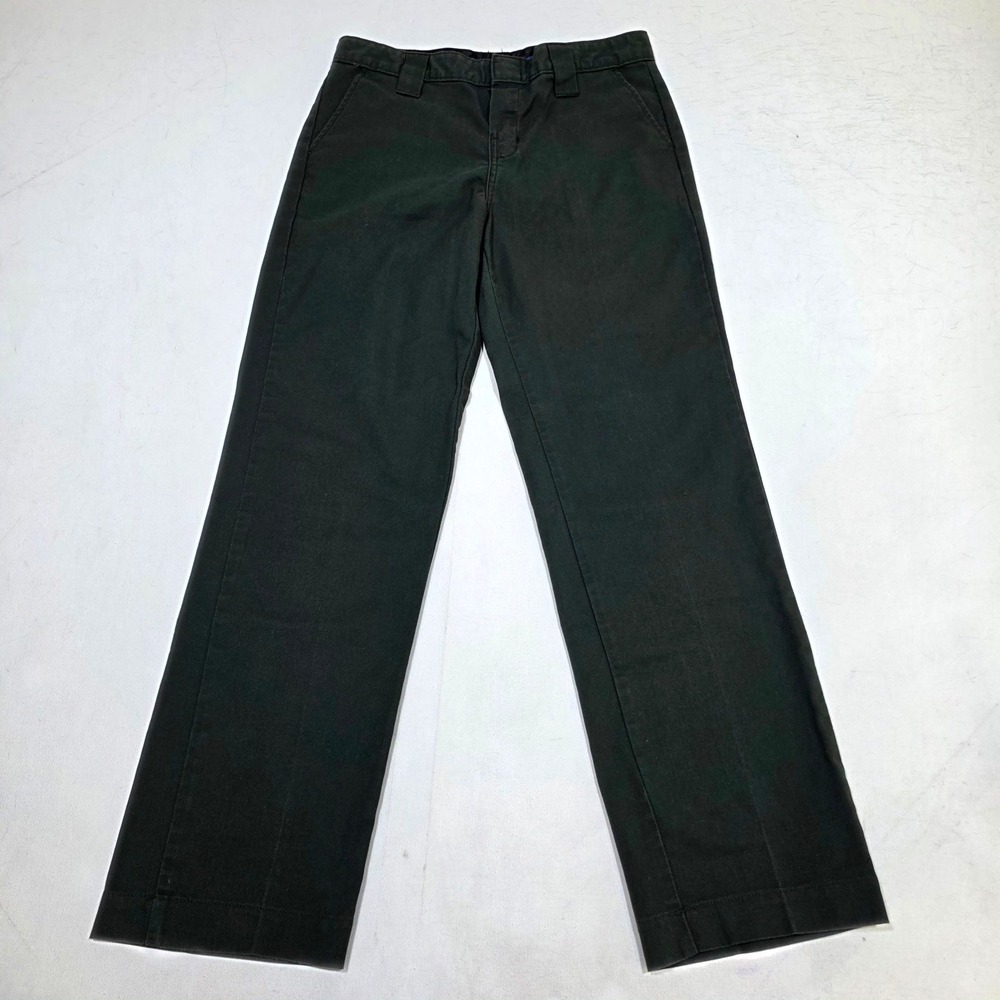 Dickies Flex Pants Boys Size 16 Dark Green Straight Leg Workwear Uniform QP150OG